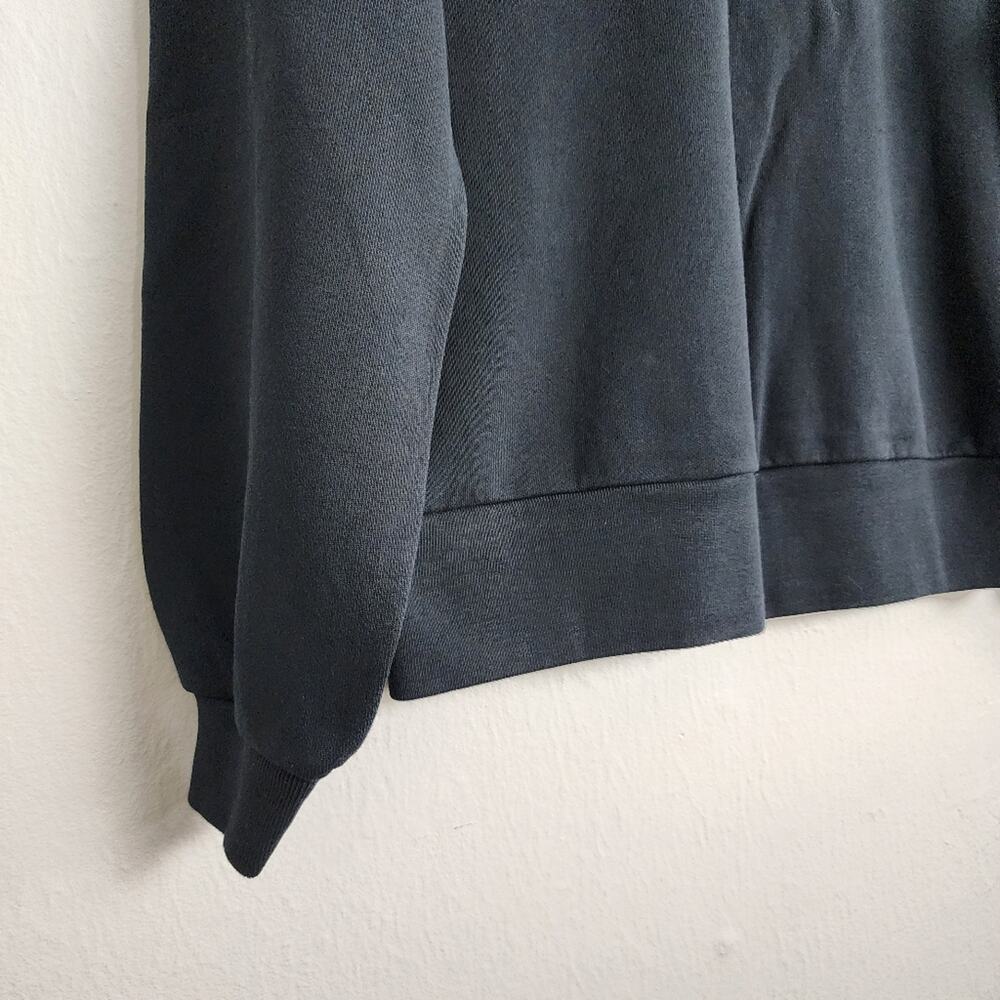 Everlane The Track Organic Cotton Crewneck Sweatshirt Black - Women's XS - Picture 3 of 9